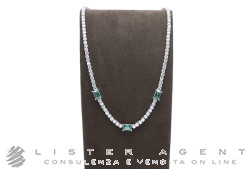 SWAROVSKI collana Matrix Tennis in metallo e cristalli bianchi e verdi Ref. 5666168. NUOVA!