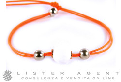 KIDULT Armband College in 925 Silber mit weißem Achat facettiert und orange Linie Ref. A14. NEU!