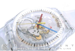 SWATCH orologio CLEARLY NEW GENT PAY! In plastica trasparente Ref. SO29K115-5300. NUOVO!