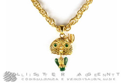 JUST CAVALLI Collier Civetta aus gelbvergoldetem Metall mit Emaille Green Ref. SCCK01. NEU!