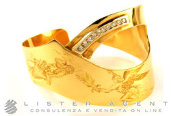 Armband aus 18 Karat Gelb- und Weißgold mit Diamanten 0,40 G VVS2 und Inzision Adamo und Eva mit Mosè. NEU!