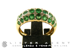 RING in 18 Karat Gelbgold mit Diamanten und Smaragden Größe 14. NEU!