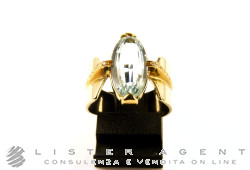 RING in 18 Karat Weiß- und Gelbgold mit Diamanten und Aquamarin Größe 12. NEU!