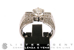 RING in 18 Karat Weißgold mit Diamanten ct 1,37 IF H Größe 16. NEU!