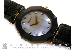 CENTURY Uhr Nur Zeit Medium in 18 Karat Gelbgold Perlmutt und Diamanten Ref. 606 / 4G. NEU!