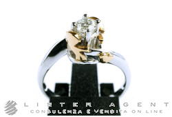 LeBebé Ring Solitaire Bimba und Bimbo aus 18Kt Weiß- und Rosagold mit Diamant ct 0,20 Ref. LBB226. NEU!