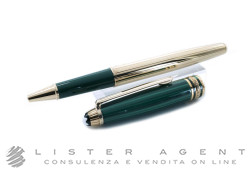 MONTBLANC penna roller Meisterstück CZAR NIKOLAI I in argento 925 placcato oro giallo e malachite Ref. 22163. NUOVA!