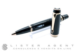 MONTBLANC penna roller Bohéme in resina nera e metallo placcato oro rosa con quarzo fumè Ref. 38265. NUOVA!