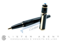 CARTIER Tintenroller Diabolo aus gelb vergoldete Stahl und schwarze Verbundwerkstoff Ref. ST180001. NEU!