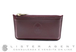 CARTIER porta chiave e portamonete Le Must de Cartier in pelle bordeaux Ref. L3000454. NUOVO!