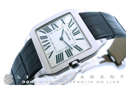 CARTIER Santos Dumont aus 18Kt Weißgold Silbrig Handaufzug Ref. W2007051. NEU!