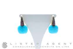POMELLATO orecchini Capri in oro rosa 18Kt con Turchese e rubini ct 0.20 Ref. O.B104O7RTU. NUOVO!