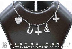 SWAROVSKI collana Croci e Cuore in metallo e cristallo Swarovski Ref. 884628. NUOVA!