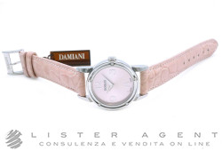 DAMIANI orologio D-Side co-designed by Damiani and Brad Pitt in acciaio e diamanti ct 0.05 Salmone Ref 30001810. NUOVO!