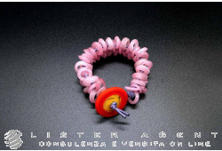 PAMURRINA doppeltes elastisches Armband aus rosa satiniertem Muranoglas. NEU!