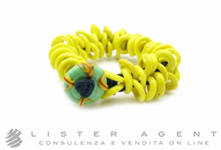 PAMURRINA bracciale in vetro di Murano giallo. NUOVO!