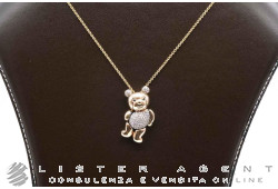 CLAUDIO PACIFICI Halskette mit Teddybär aus 18Kt Rotgold mit Diamanten. NEU!