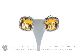 CLAUDIO PACIFICI orecchini in oro bianco 18Kt con diamanti ct 0.68 G e quarzi citrini. NUOVI!