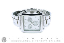 EMPORIO ARMANI Quadratische Chronographen Uhr aus Stahl Silbrig. GEBRAUCHT!