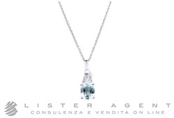 COLLANA in platino  950%° con diamanti ct 0.04 e acqua marina ct 1.60. RIGENERATA!