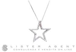 COLLANA con ciondolo Stella in oro bianco 18Kt e zirconi. RIGENERATA!