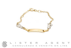 BRACCIALE con Orsetti e piastra in oro giallo e bianco 18Kt. RIGENERATO!