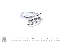 ANELLO in oro bianco 18Kt con diamanti taglio antico ct 0,60 H VVS2 Misura 16. USATO!