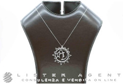 COLLANA Sole Luna Stella in oro bianco 18Kt con diamanti ct 0.08 G IF. NUOVA!