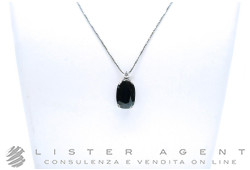 COLLANA in oro bianco 18Kt con diamanti ct 0.07 G IF e zaffiro blu ct 5.16 g 4.60. NUOVA!