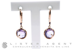 ORECCHINI in oro rosa 18Kt con ametista e swarovski viola. NUOVI!