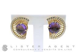 ORECCHINI in oro giallo 18Kt con ametista e swarovski. NUOVI!