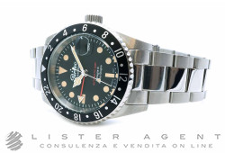 PERSEO orologio Battaglia di mezzo Giugno GMT Limited edition automatico in acciaio Nero AUT Ref. 11364.01. NUOVO!