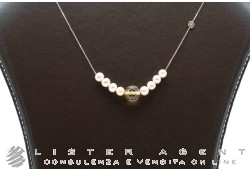 MIMI' collana Zabette ideogramma Ogni Bene in oro rosa 18Kt con perle freshwater rosa e quarzo citrino mm 8.00 Ref. C24VZRCTR-42. NUOVA!