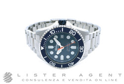 PERSEO orologio Professional Diver automatico in acciaio con ghiera in caucciù Blu AUT Ref. 91930.02. NUOVO!