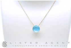 MIMI' collana Big Bang in rosa e bianco 18Kt con madreperla, agata azzurra e cristallo di rocca Ref. P24VBRDGZD. NUOVA!