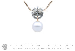 MIMI' collana Ogni Bene in oro rosa e bianco 9Kt con diamanti ct 0.13 e perla mm 7.80 Ref. P23VOKD1-42: NUOVA!