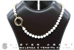COLLANA di perle bianche naturali coltivazione acqua dolce MM 7.00-7.50 con chiusura in oro giallo 18Kt. NUOVO!