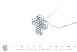 COLLANA con Croce in oro bianco 18KT e diamanti ct 0.20 G Vs. NUOVA!