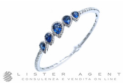 VALENTINA CALLEGHER bracciale rigido in oro bianco 18Kt con diamanti ct 1.50 G Vs1 e zaffiri ct 2. 78 Ref. 11817*SZF. NUOVO!