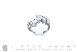 VALENTINA CALLEGHER anello in oro bianco 18Kt con diamanti ct 0.29 e diamanti a goccia ct 1.60 e 0.90 G/F Vs1 Misura 13 Ref. 10589*S. NUOVO!