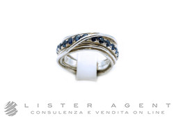 RUBINIA anello Filodellavita 7 fili in argento 925 con zaffiri ct 0.99 Misura 15 Ref. AN112AZB. NUOVO!