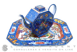 HERMES Marqueterie de pierres D’Orient et d’Occident piatto da portata ovale piano e caffettiera/teiera per 6 tazze in porcellana decorata Ref. 001027P e 001019P. USATI!