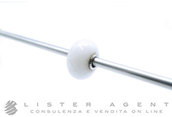 TROLLBEADS beads grande in argento 925 e perla bianca sfaccettata. NUOVO!