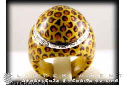 LOCMAN Ring Taboo aus Aluminium, spotted Emaille, 18 Karat Weißgold und Diamanten ct 0,08 Ref. AN165. NEU!