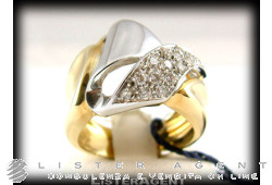 RING in 18 Karat Weiß- und Gelbgold Diamanten ct. 0,43. NEU!