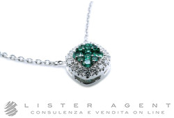  NY NAY by FaniHalskette aus 18Kt Weißgold mit Diamanten und Smaragden Ref. GLGCK1635SM. NEU!