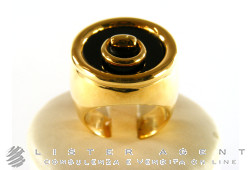 GUCCI Ring Horsebit in 18 Karat Gelbgold und Onyx Größe 12. NEU!