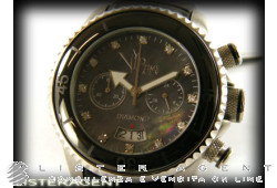 VIP TIME Chronograph Diamant aus Stahl Perlmutt Ref.-Nr. VP8008BK. NEU!