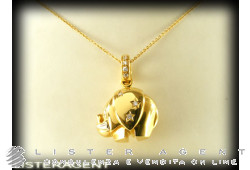 PASQUALE BRUNI Halskette Elefant in 18 Karat Gelbgold mit Diamanten ct 0,21. NEU!