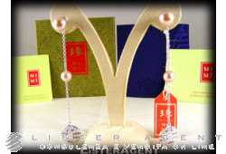 MIMI 'Ohrringe Ogni Bene Symbol in 18 Karat Weißgold Diamanten und Perlen O084B03. NEU!